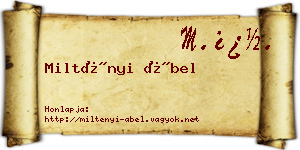 Miltényi Ábel névjegykártya