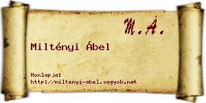 Miltényi Ábel névjegykártya
